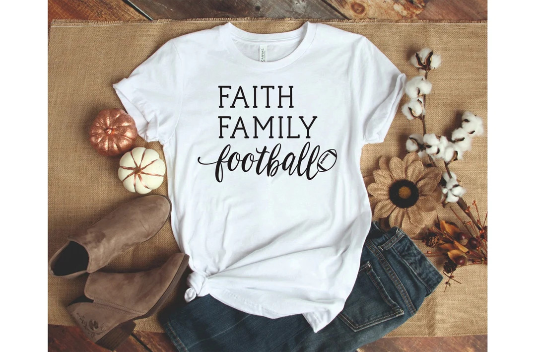 Faith Family Football Shirt, American Football Shirt , Gift for Family, Football Graphic Tee, Foo... | Etsy (US)