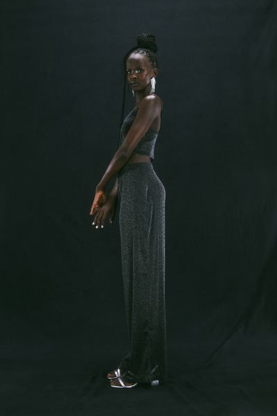 Glittery Mesh Pants - Black - Ladies | H&M US | H&M (US)