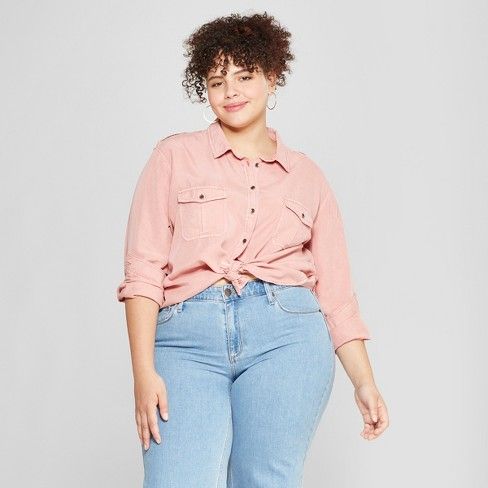 Women's Plus Size Soft Twill Long Sleeve Shirt - Universal Thread™ | Target