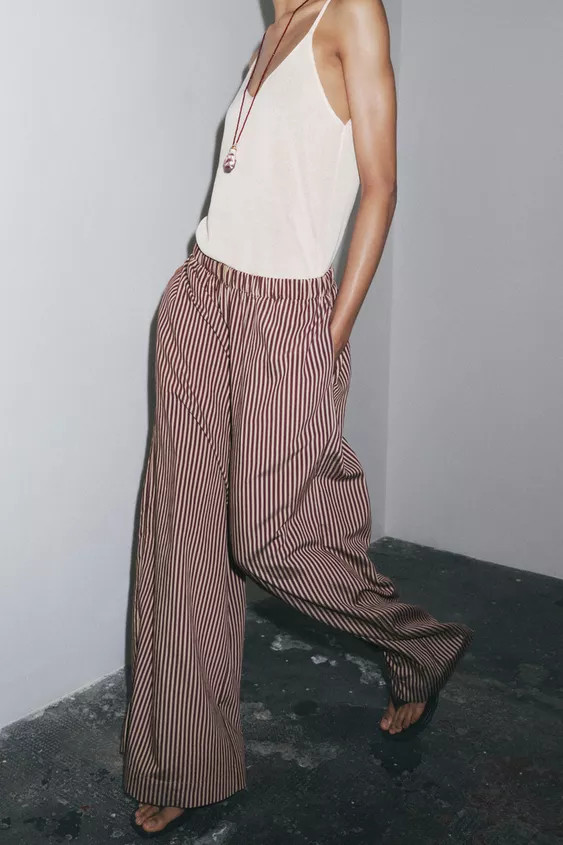 ZW COLLECTION STRIPED FLOWY PANTS | Zara US