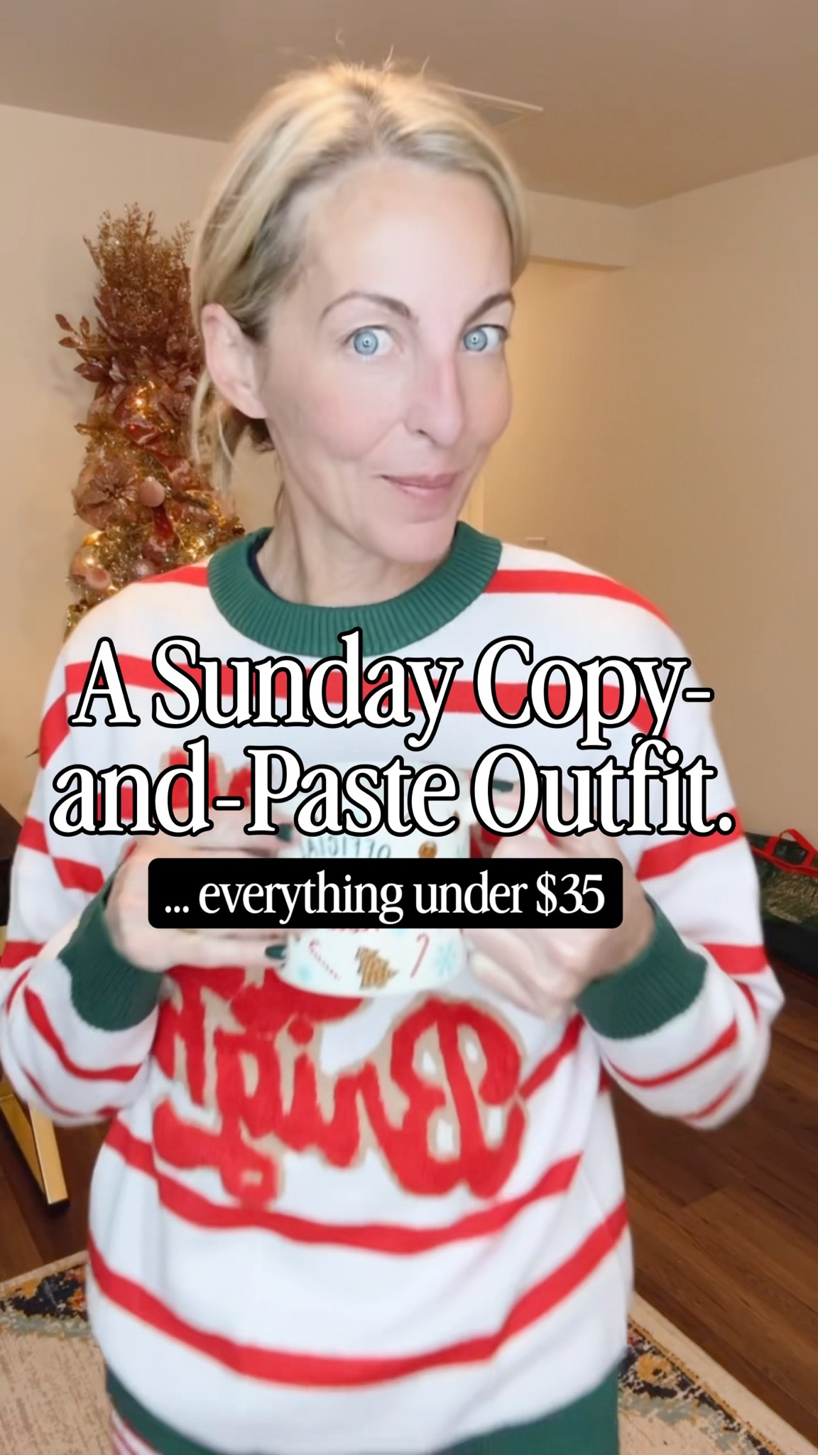 Your Sunday (and Thanksgiving) copy-and-paste outfit just dropped!! Comment Sunday to get the details of this look!

Easy, neutral, and copy-and-paste ready. This is the kind of outfit that works for a slow Sunday and slides right into Thanksgiving week without overthinking. A pretty Walmart top (size XS, $25) and Target pants under $35—comfortable, simple, and so easy to dress up with boots.

affordable fall outfit, neutral Thanksgiving outfit, comfy Thanksgiving outfit, Thanksgiving outfit ideas, holiday outfit ideas, Walmart fashion finds, Walmart fall top, Target corduroy pants, Target fall fashion, easy Sunday outfit, weekend outfit ideas, cozy fall style, over 40 style inspiration, classic neutral outfit,



#LTKdayinmylife #LTKHoliday #LTKmomlife

#LTKmomlife #LTKdayinmylife #LTKHoliday