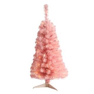 3ft. Pre-Lit Pink Artificial Christmas Tree, Warm White LED Lights | Michaels Stores