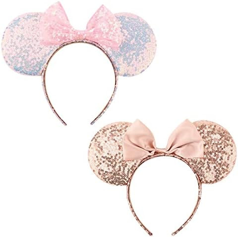 DRESHOW Mouse Ears Bow Headbands Glitter Party Decoration Cosplay Costume for Women | Amazon (US)