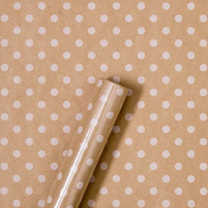 Polka Dots Gift Wrapping Paper Brown/White - Spritz™ | Target