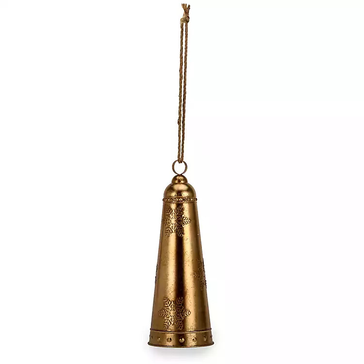 New! Gold Bell with Snowflakes, 21.5-inch | Kirklands