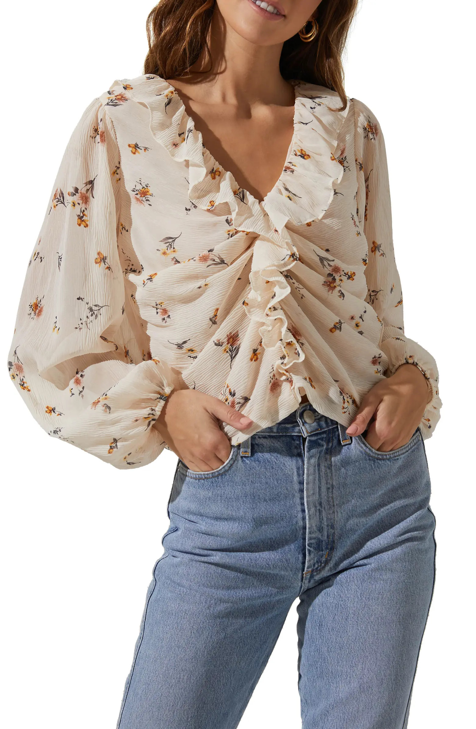 ASTR the Label Ruffle Neck Blouse | Nordstrom | Nordstrom