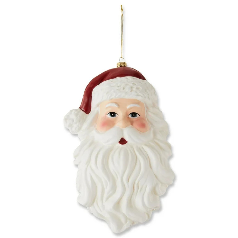 Red and White Jumbo Santa Christmas Ornament, Joyel Theme, 8.6", by Holiday Time | Walmart (US)