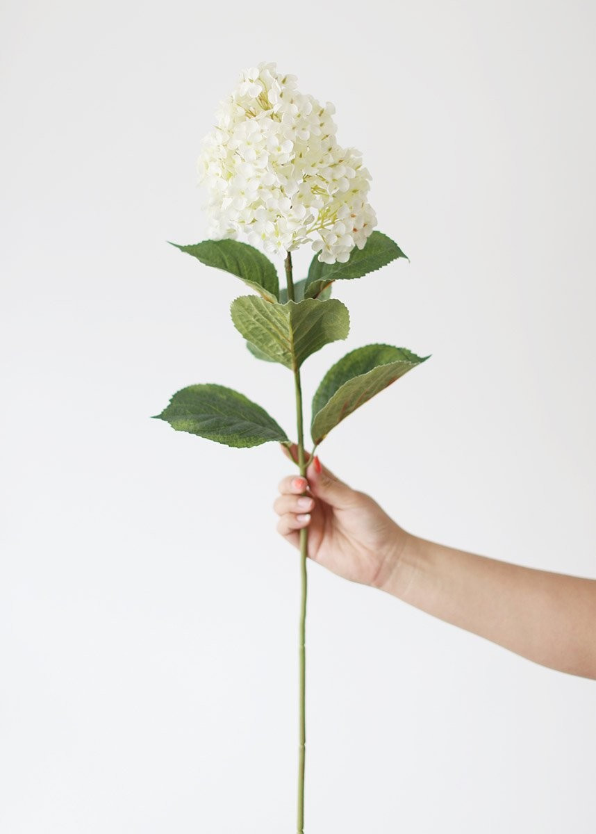 Cream Artificial Oakleaf Hydrangea Flowers - 34.5" | Afloral (US)