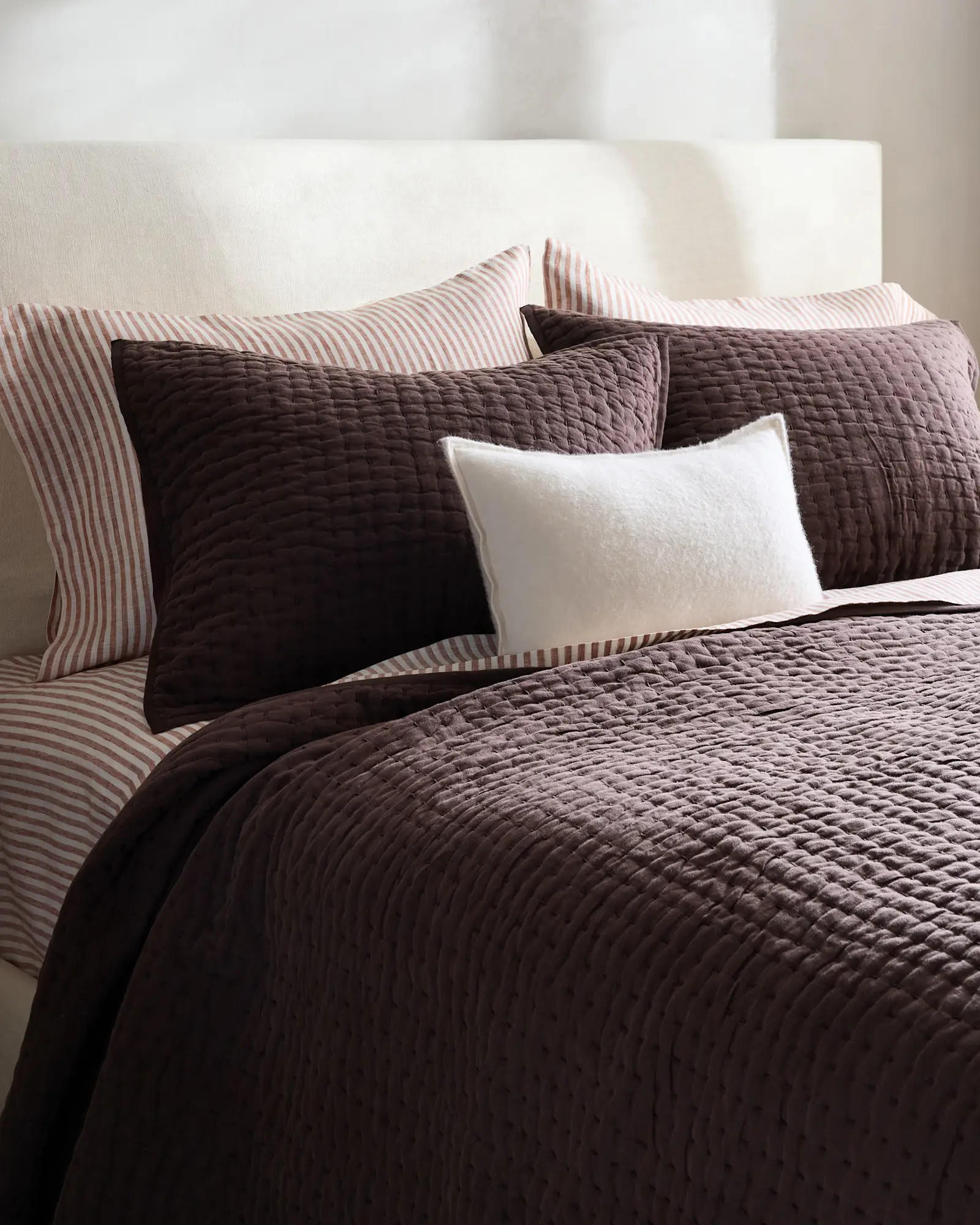 European Linen Cotton Stitch Quilt | Quince