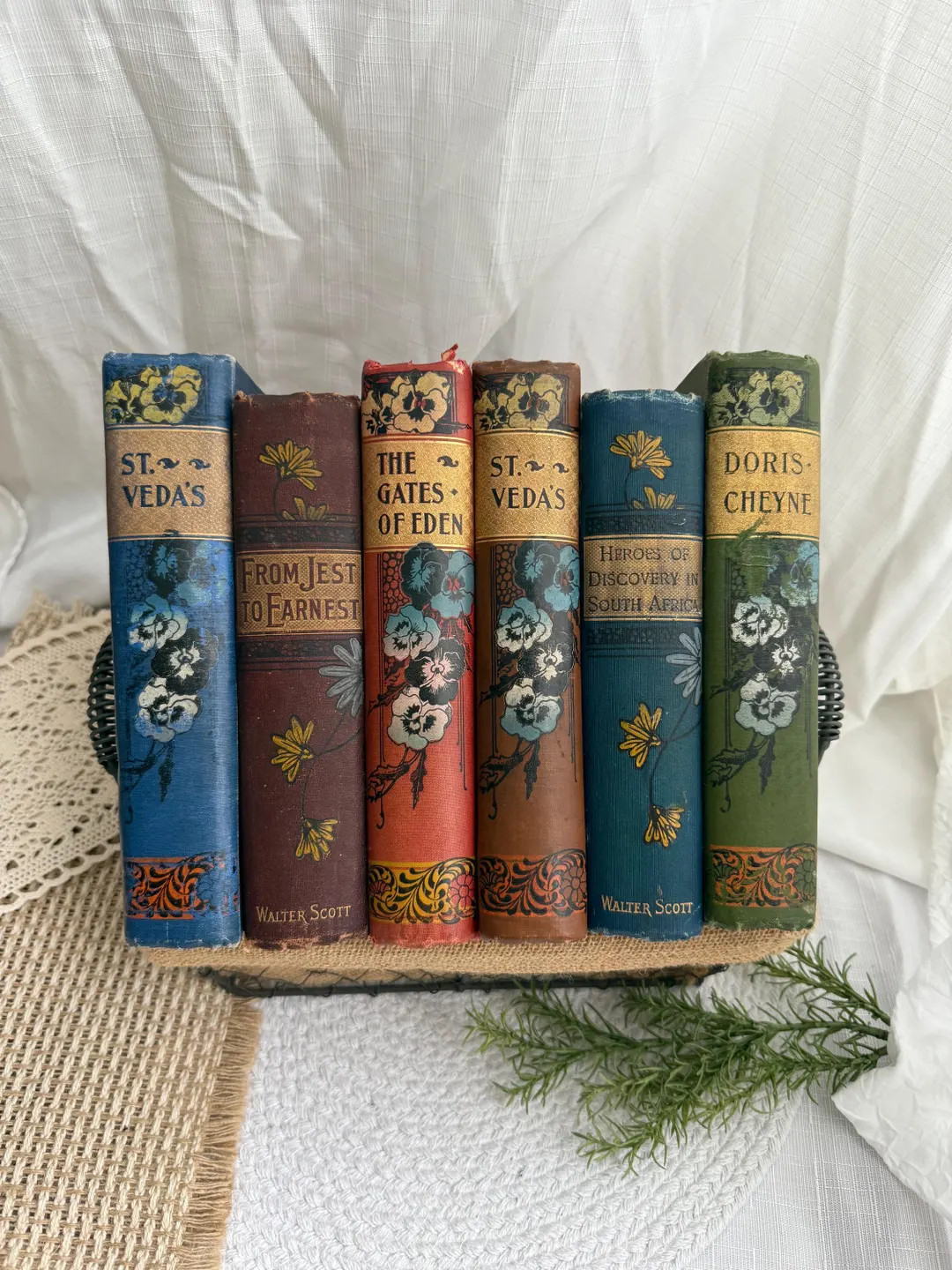 Antique Victorian Book Set | Decorative Cloth Bindings | Floral Gilt Spines | Annie S. Swan & Mor... | Etsy (US)