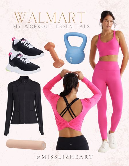 #walmartpartner sharing my workout essentials from. @walmart! 

Wearing size small in all of the workout clothes and the shoes run true the size! 

#LTKfitness #LTKfindsunder50
