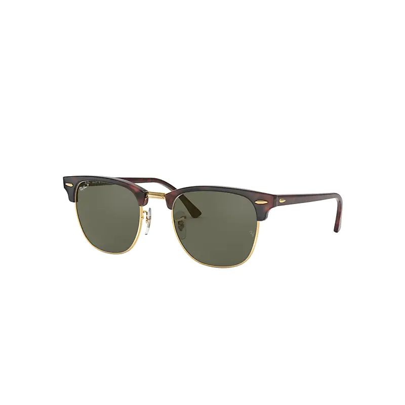 Ray-Ban Clubmaster Classic Sunglasses Red Havana Frame Green Lenses Polarized 55-19 | Ray-Ban (US)