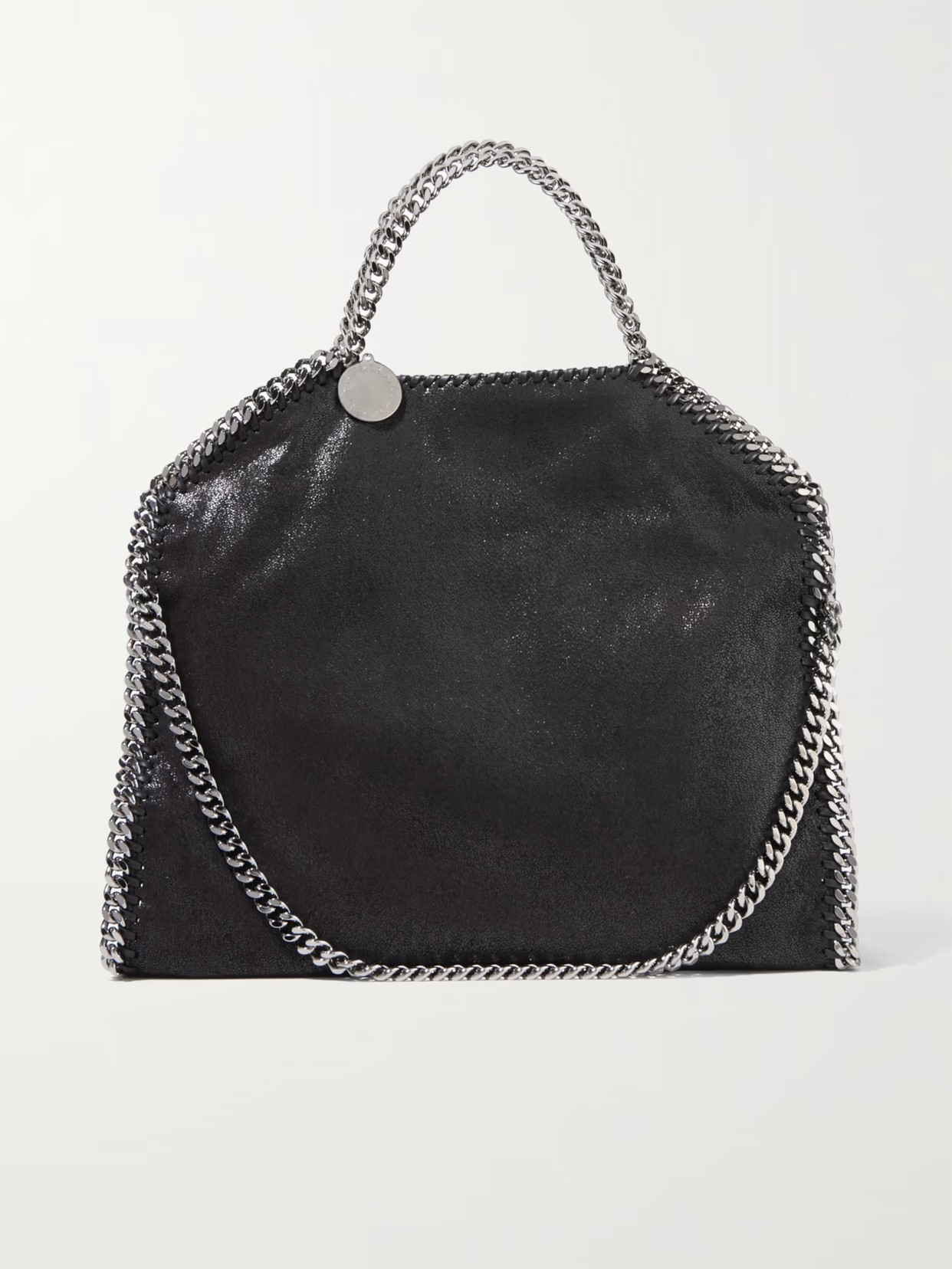 Stella McCartney - The Falabella Medium Faux Brushed-leather Shoulder Bag - Black | NET-A-PORTER (UK & EU)