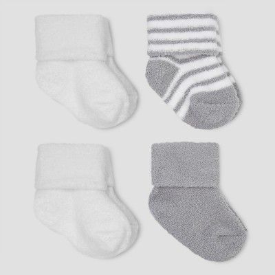 Baby Boys' 4pk Chenille Socks - Just One You® made by carter's Gray/White | Target