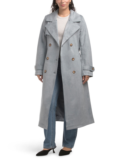 Faux Suede Trench Coat | TJ Maxx