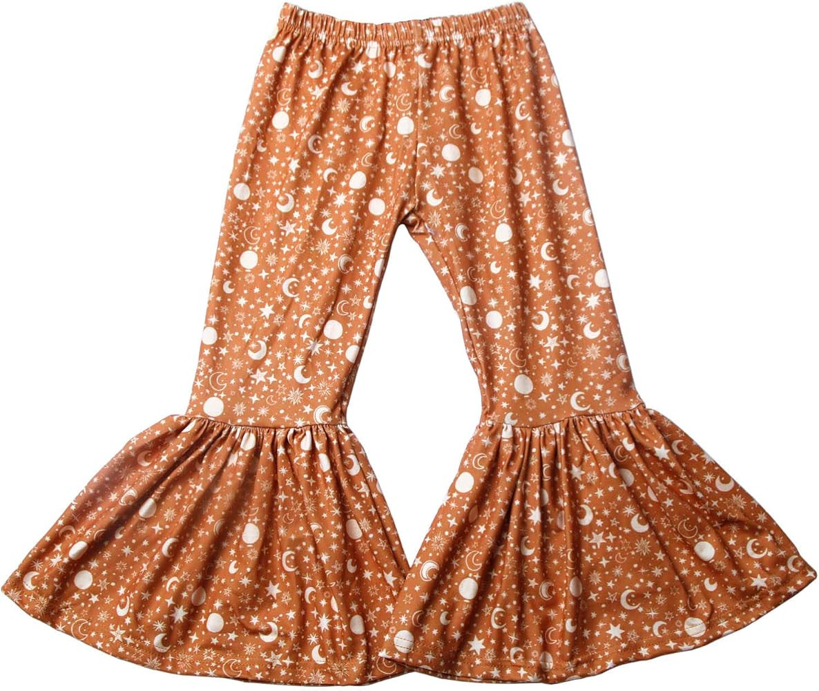 QLIyang Girls Ruffle Leggings Leopard Print Bell Bottoms Flare Pants | Amazon (US)