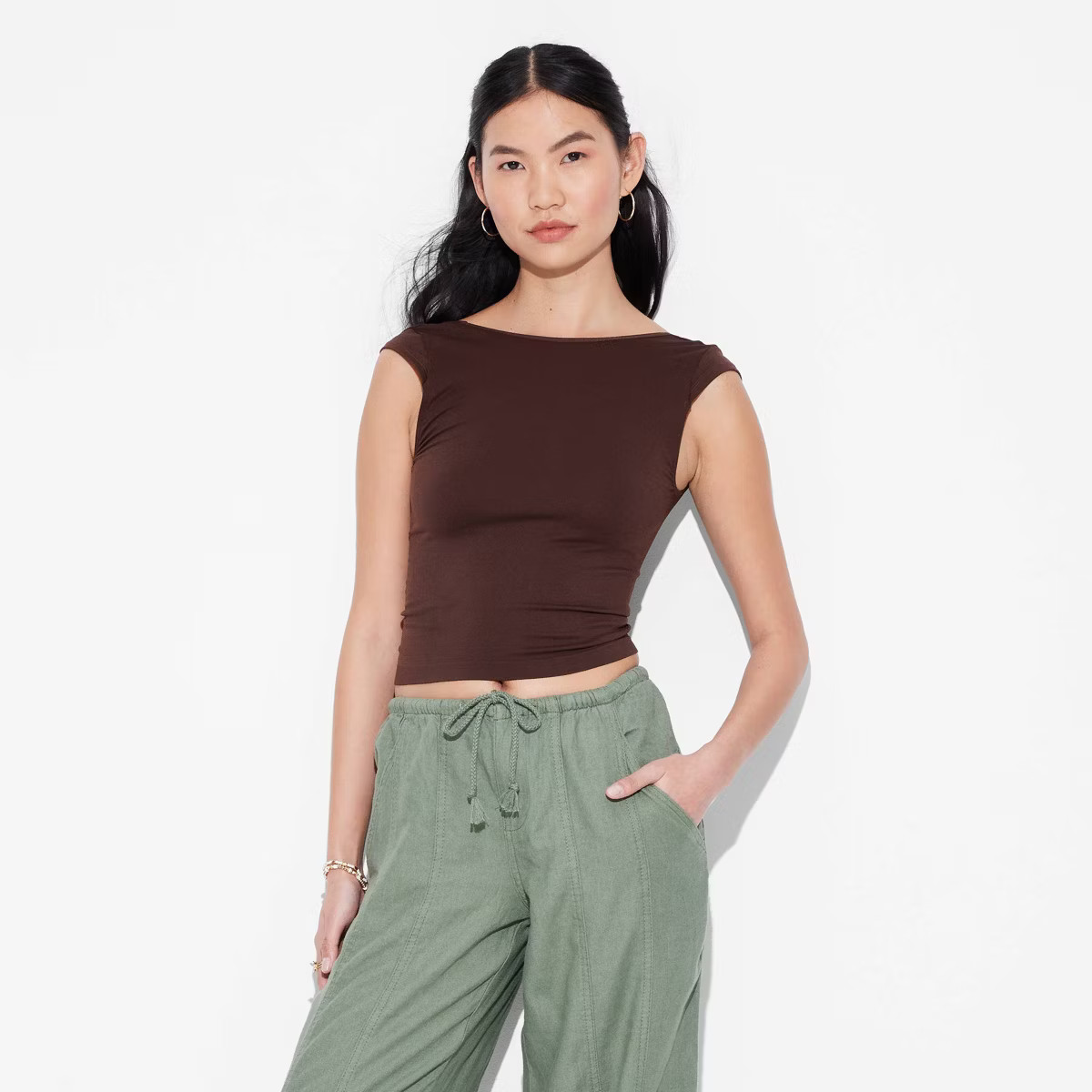 Women's Cap Sleeve Seamless Jersey T-Shirt - Wild Fable™ Light Pink XL | Target