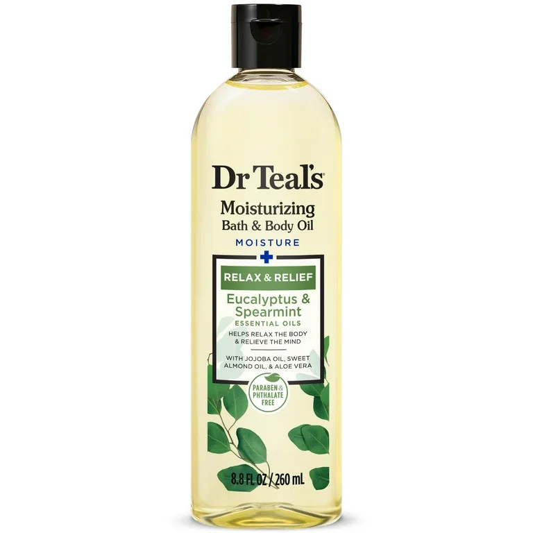 Dr Teal's Bath & Body Oil, Moisture + Rejuvenating Eucalyptus & Spearmint Essential Oils, 8.8 fl ... | Walmart (US)