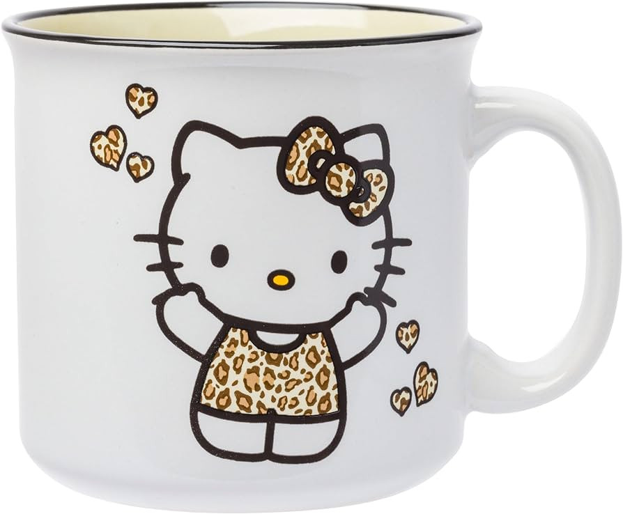 Silver Buffalo Sanrio Hello Kitty Leopard Outfit Ceramic Camper Mug, 20 Ounces | Amazon (US)
