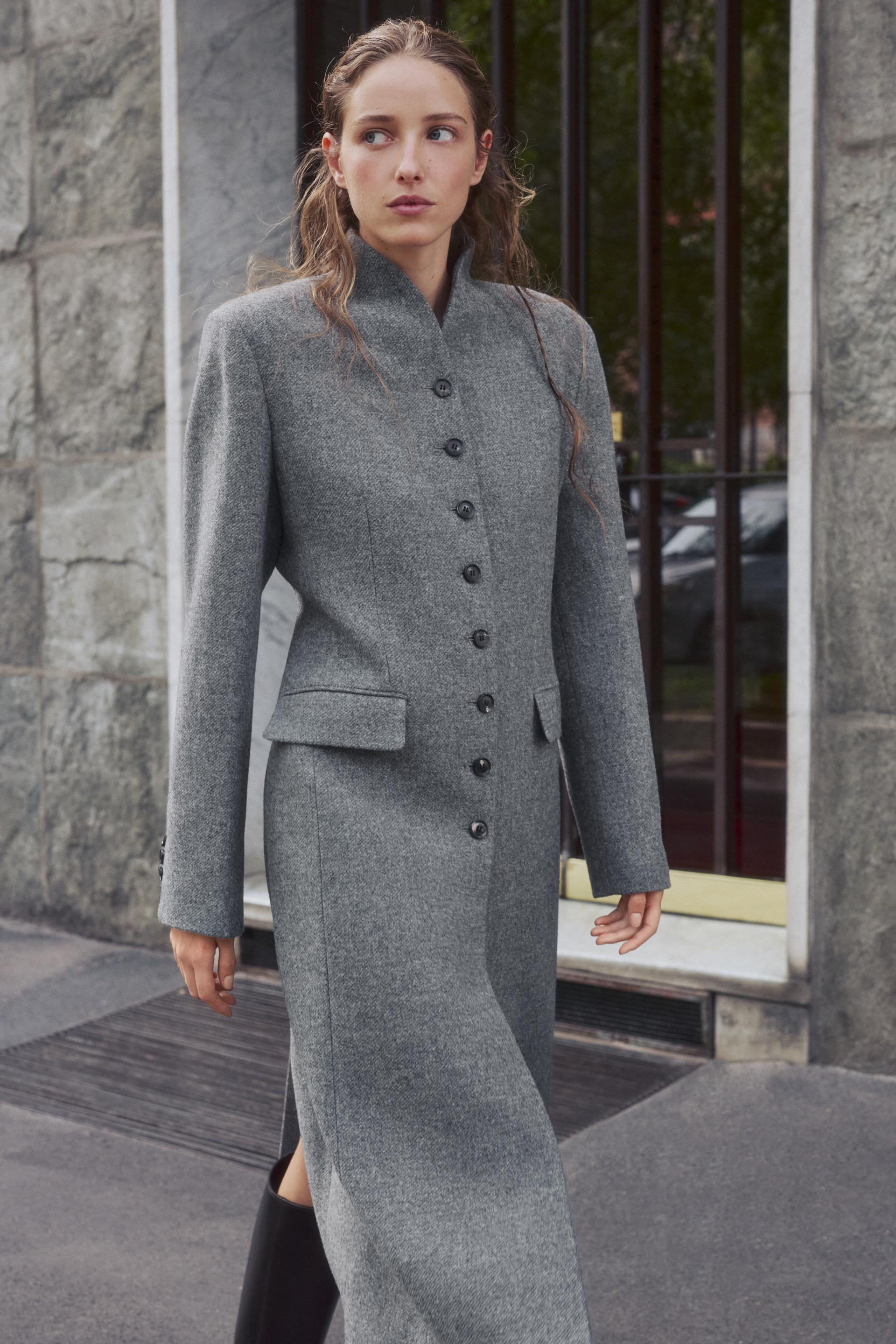 ZW COLLECTION WOOL BUTTON COAT | Zara US