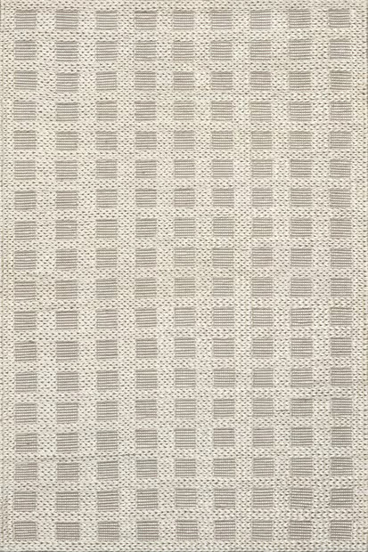 Ivory Lennon Checkered Hand Braided Jute Area Rug | Rugs USA