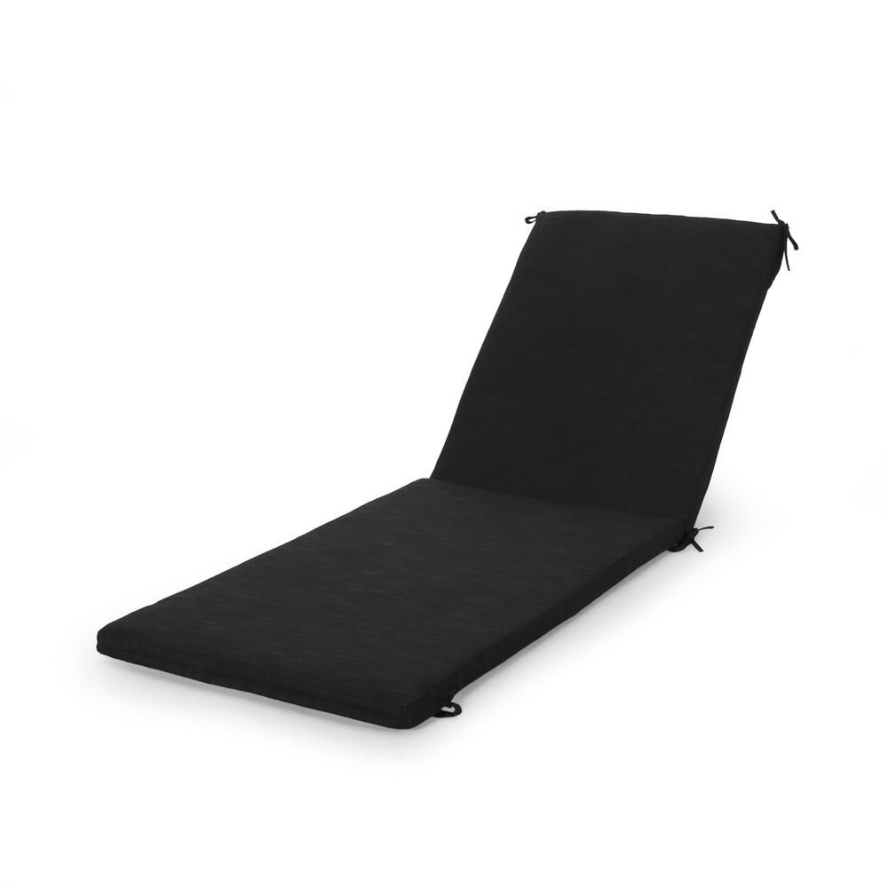 Noble House Cape Coral 25.25 in. x 2 in. Outdoor Lounge Chair Cushion in Dark Grey | The Home Depot