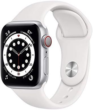 Apple Watch Series 6 (GPS + Cellular, 40mm) - Silver Aluminum Case with White Sport Band (Renewe... | Amazon (US)