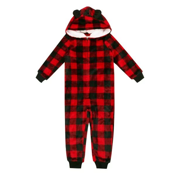 Matching Family Christmas Pajamas Toddler Boy and Girl Unisex Jolly Jammies Buffalo Plaid Sleeper... | Walmart (US)