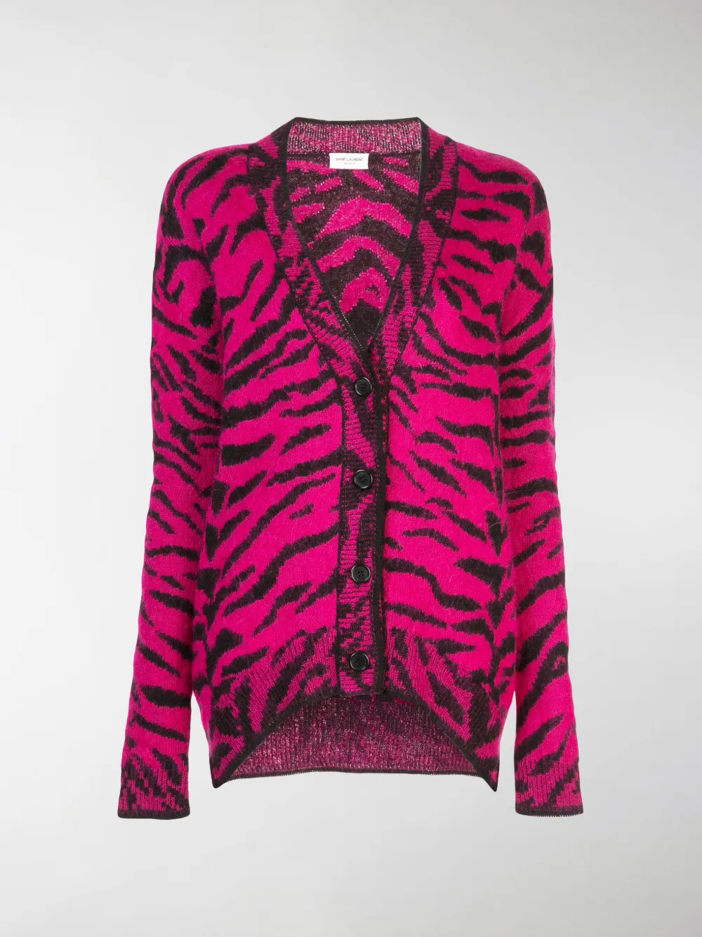 Saint Laurent Zebra jacquard cardigan | modes (Global excl. UK)
