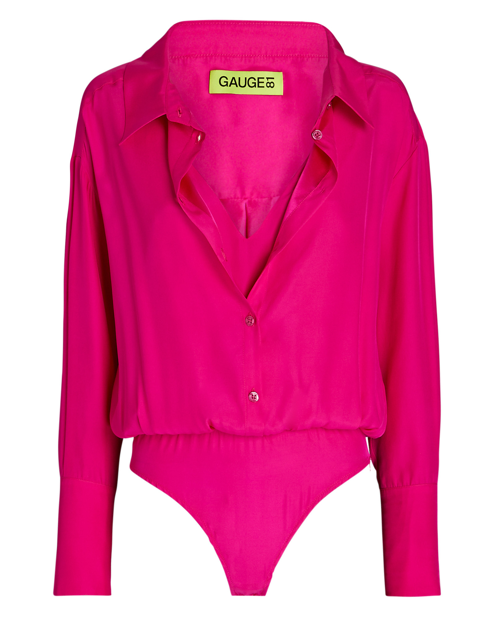 Kura Silk Button-Down Bodysuit | INTERMIX