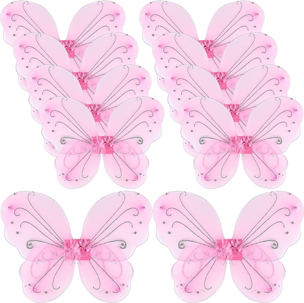 Chivao 10 Pieces Fairy Wings Butterfly Wings Costume Birthday Christmas Holloween Party Favors De... | Amazon (US)