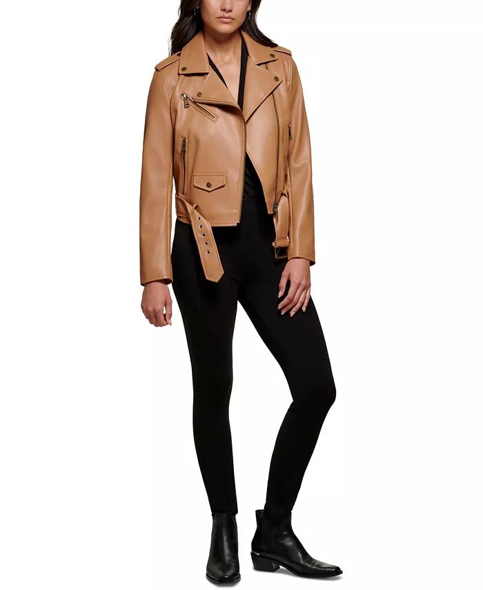 DKNY Women's Faux-Leather Moto Jacket & Reviews - Coats & Jackets - Women - Macy's | Macys (US)
