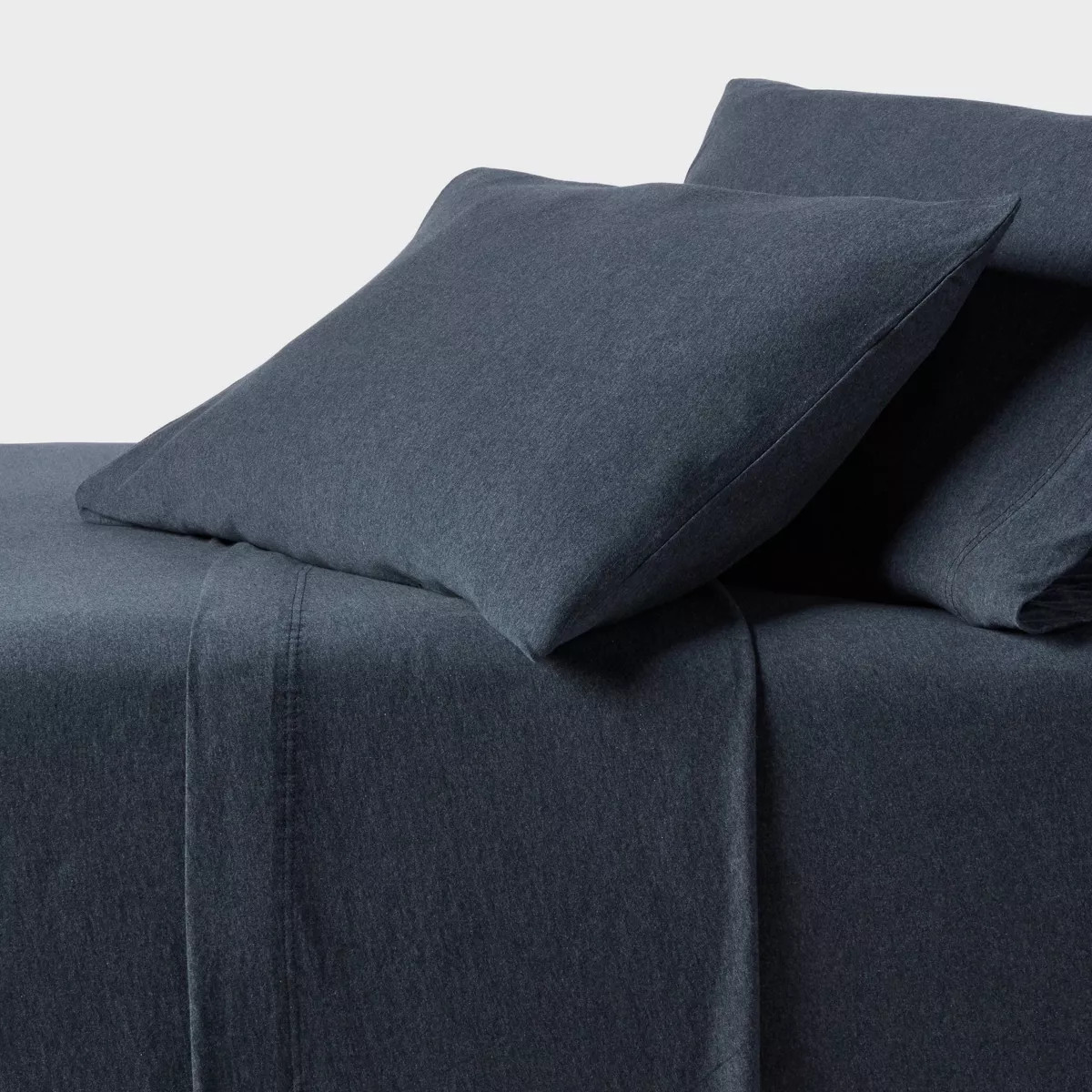Twin Cotton Jersey Sheet Set Heather Blue - Threshold™: 3-Piece, 100% Cotton, OEKO-TEX Certifie... | Target