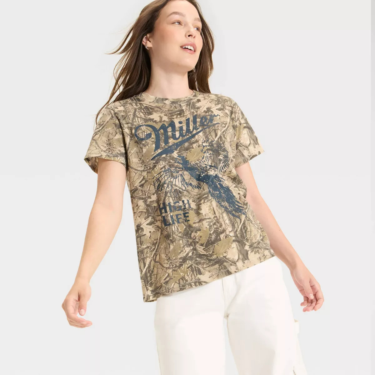 Women's Miller Pheasant Short Sleeve Graphic T-Shirt - Camouflage | Target