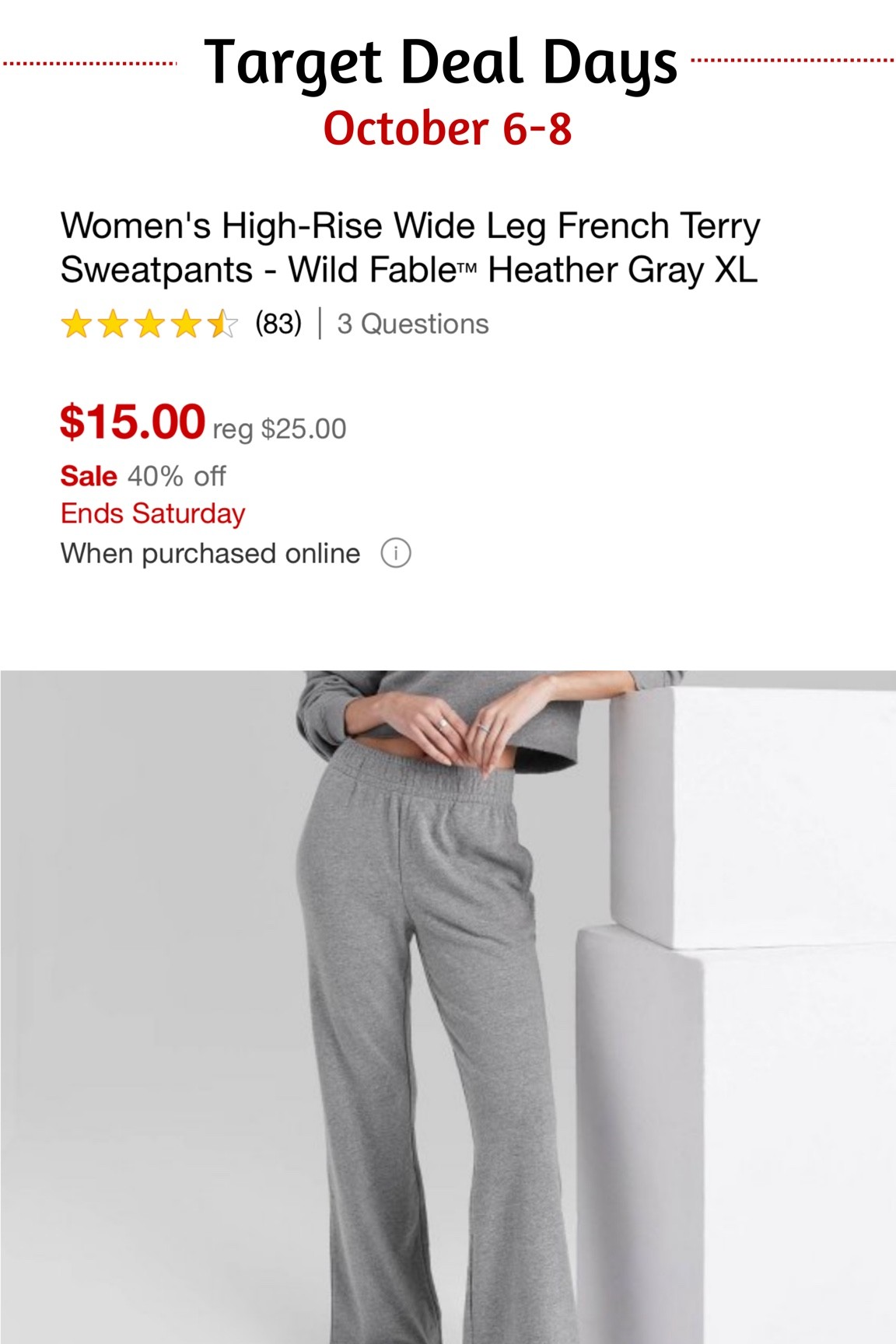 Target deal days. October 6-8th early Black Friday deals for three days!!! Viral tiktok sweats. Flare sweats. 

#LTKsalealert