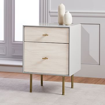 Modernist Wood & Lacquer Nightstand - Winter Wood | West Elm (US)