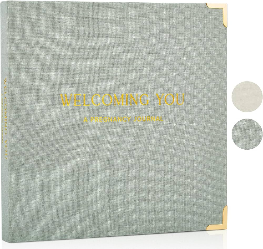 Beautiful Linen Pregnancy Journal and Detailed Memory Book with Stickers and Keepsake Pocket - Lo... | Amazon (US)