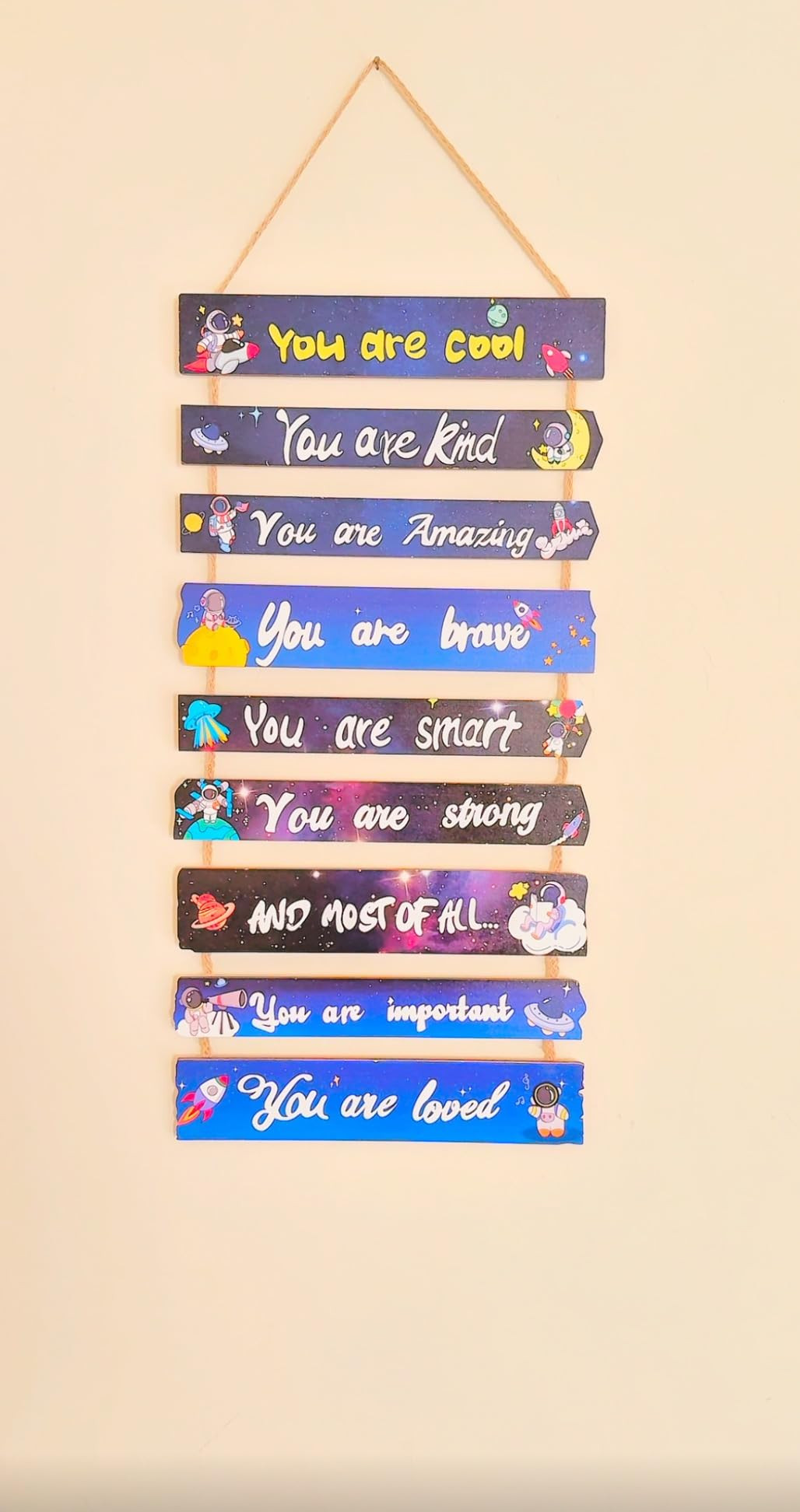 JEVUVU Outer Space Room Decor for Teen Boys Aesthetic, Cool Bedroom Wall Decor for Baby Boy, Navy Blue Kids Wall Art Signs, Fun Stuff Black Decorations for Nursery Bed Room Dorm Classroom Bathroom | Amazon (US)