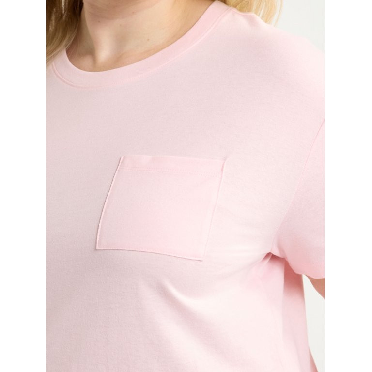 Joyspun Women's and Women’s Plus Sleep Easy Tee with Short Sleeves, Sizes XS to 3X | Walmart (US)
