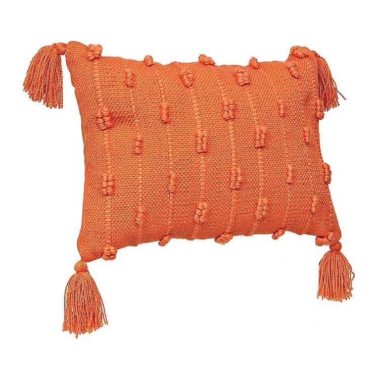 Coral Bobble Stripe Pillow | Kirkland's Home