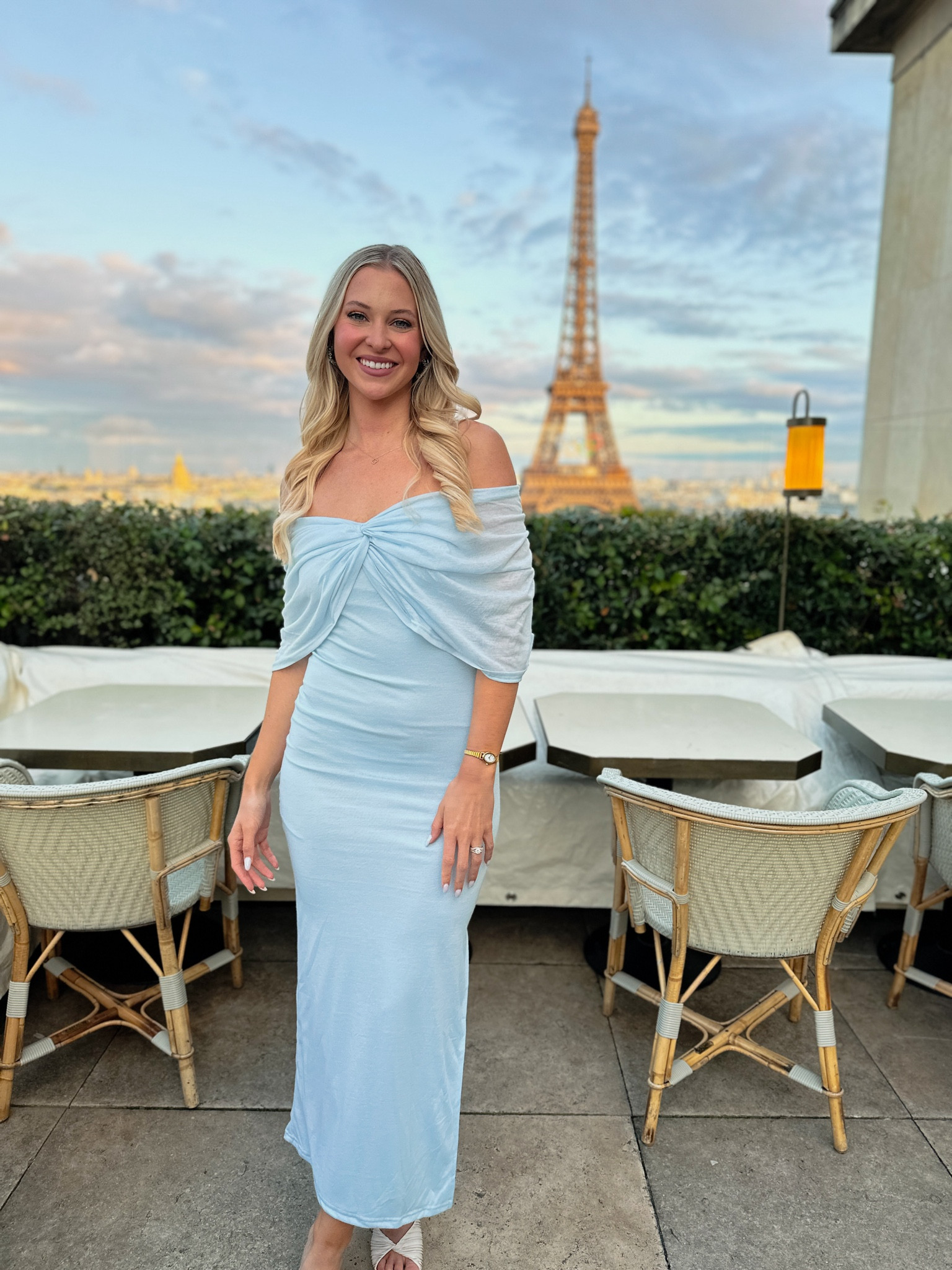 This dress 😍😍 this is the perfect vacation dress and date night out! 

It runs a little small in my opinion, so I sized up to a medium! 🩵

#LTKStyleTip #LTKTravel #LTKFindsUnder100