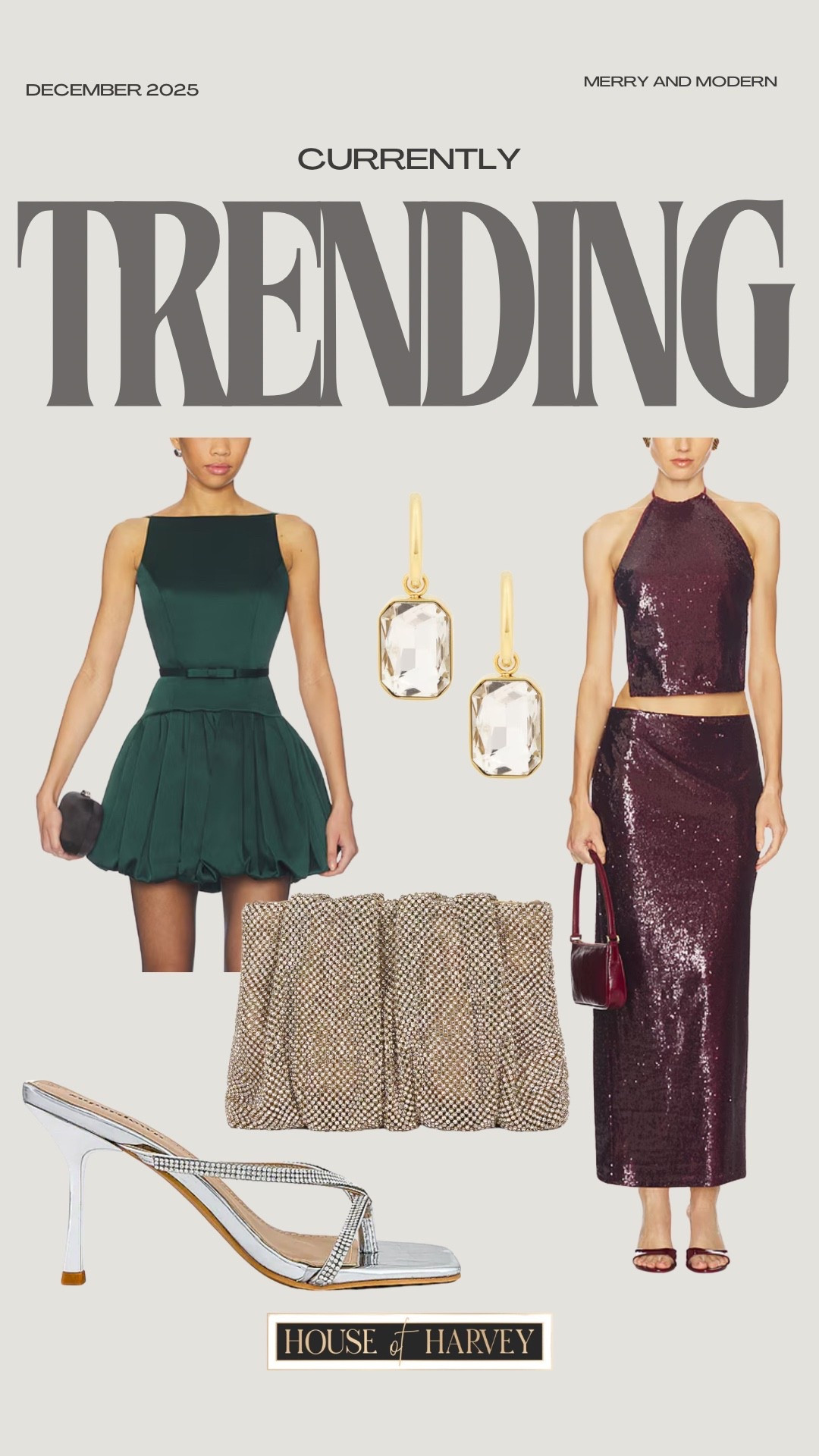 CURRENTLY TRENDING—I found the best pieces that are perfect for any upcoming holiday event! This sequin matching skirt set, satin mini dress, crystal heels, embellished clutch, and crystal earrings are all linked ⬆️

#ltkcreator #ltkfinds #ltkwatchnow #ltkstyletip #revolve #revolvefinds #silk #satin #sequin #clutch #holiday #holidayoutfit #party #partyoutfit 

#LTKSeasonal #LTKootd #LTKHoliday