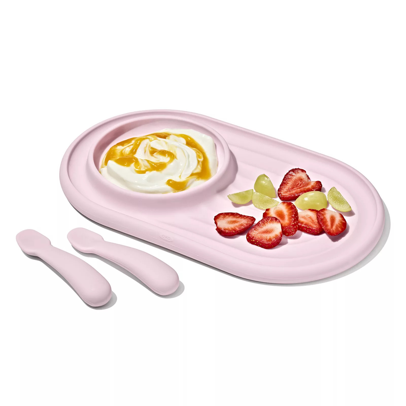 OXO Tot Textured Suction Plate & Spoons 3-pc. Set, Blossom | Kohl's