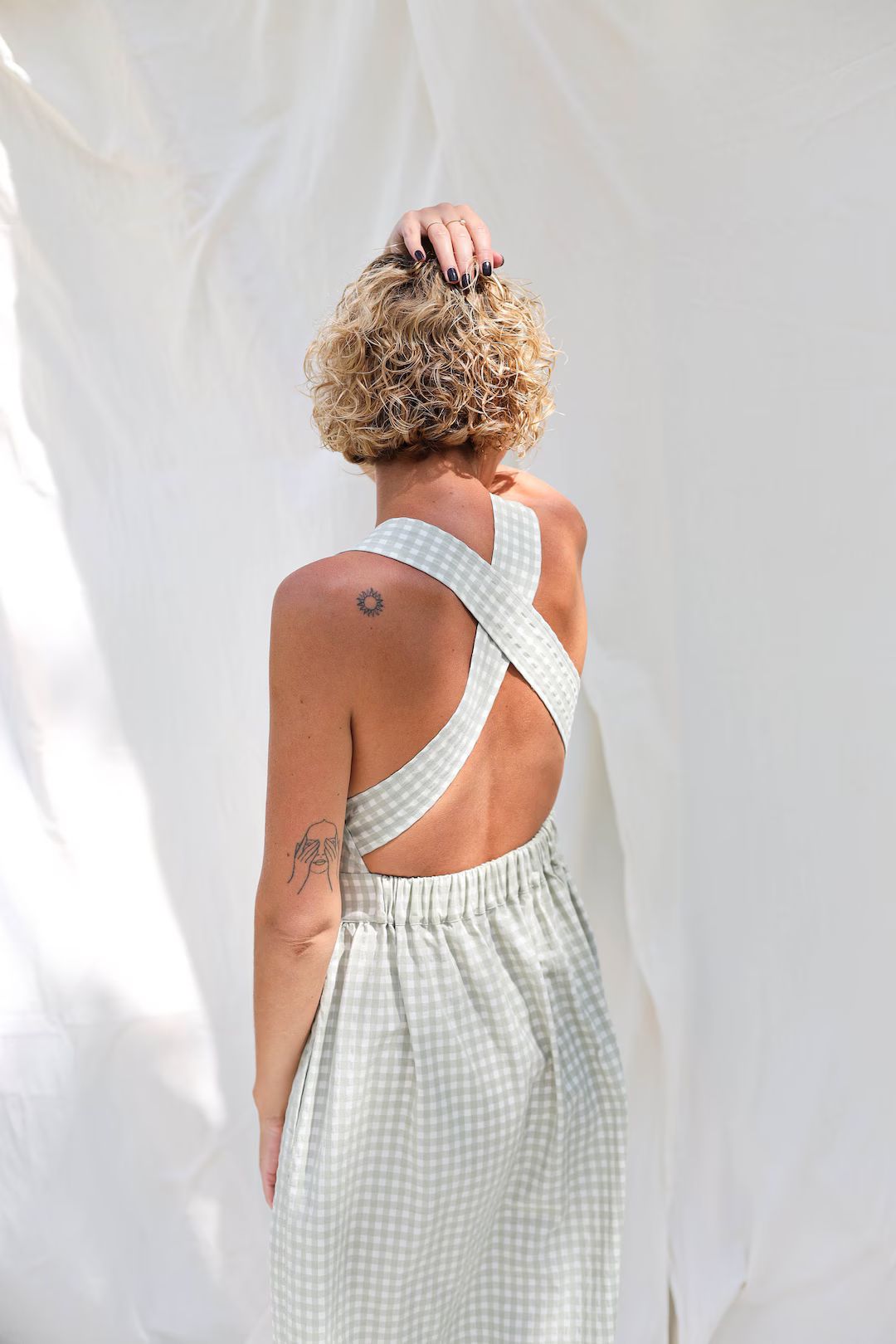 Gingham Cotton Apron Dress OFFON CLOTHING - Etsy | Etsy (US)