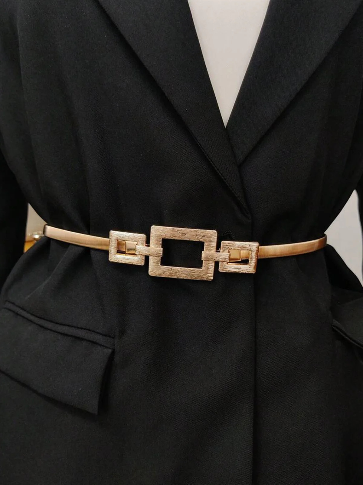 Geometric Golden Waist Belt | Commense