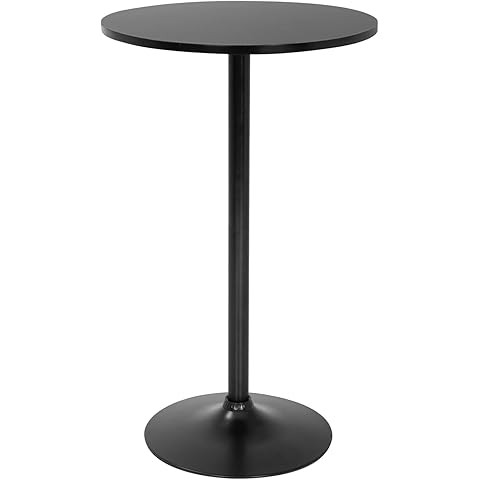 Furmax Bistro Pub Table Round Bar Height Cocktail Table Metal Base MDF Top Obsidian 23.8-Inch Top... | Amazon (US)