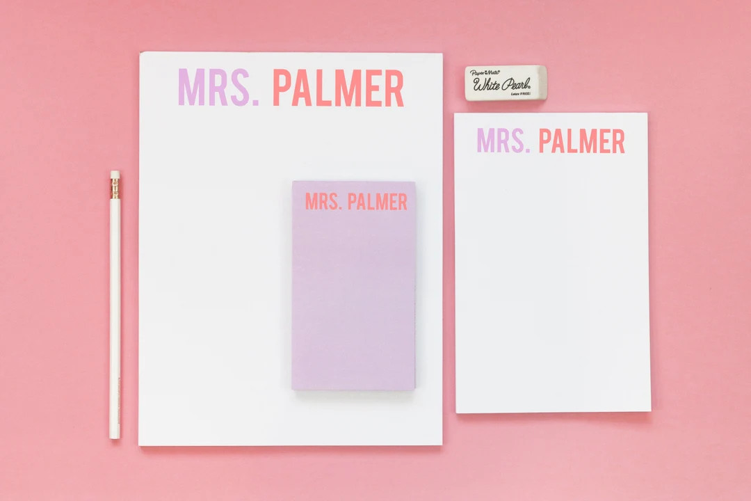 Personalized Teacher Notepad - Custom Name Note Pad - End of the Year Teacher Gift Ideas - Custom... | Etsy (US)