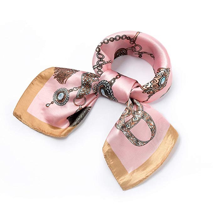 QBSM Womens 23.6 inch Satin Silk Feeling Formal Square Neck Scarf Head Hair Wraps for Mother's Da... | Amazon (US)