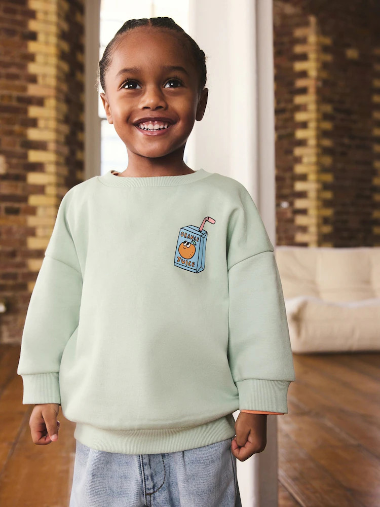 Back Print Print Crew Neck Sweatshirt (3mths-7yrs) | Next US