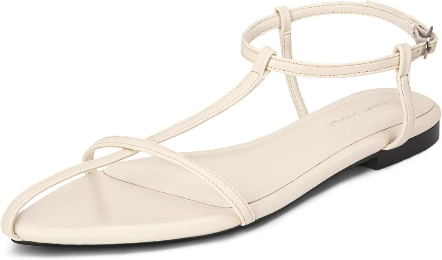 Women's Flat Sandals Pointed Open Toe T-Strap Comfortable Gladiator Summer Slide Strappy Sandals | Amazon (US)